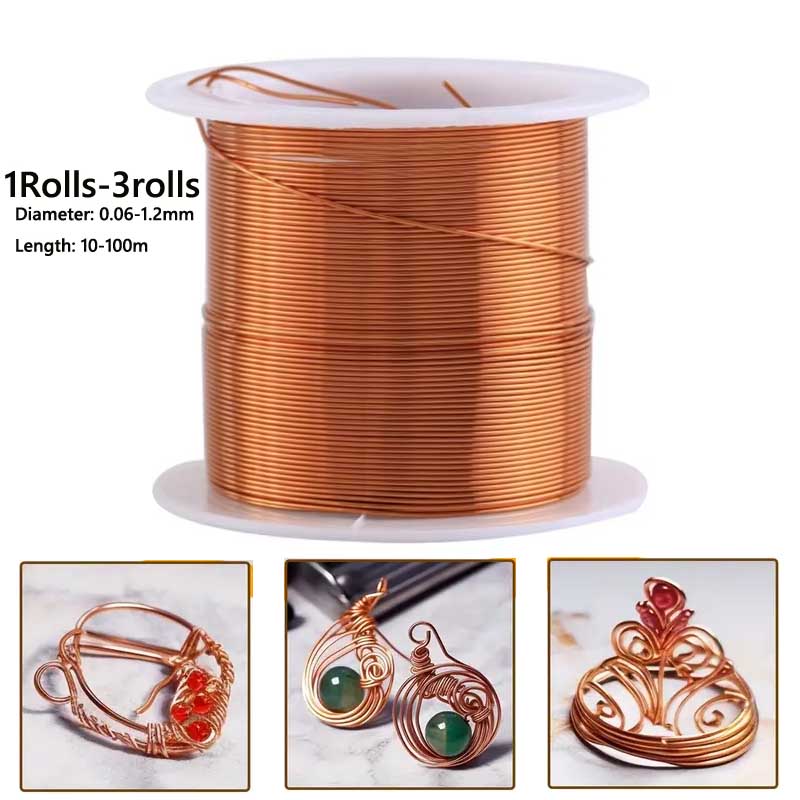 Jewelry Making Wire - 1-3 rollos de alambre de cobre