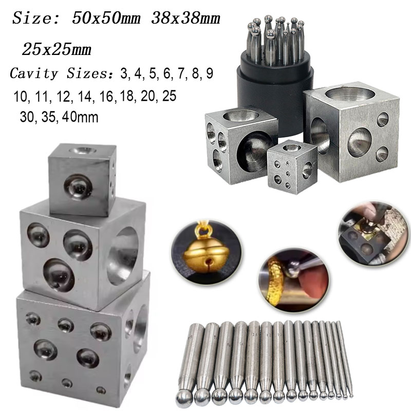Jewelry Making Anvil - Bloque Dapping cuadrado con cavidades de