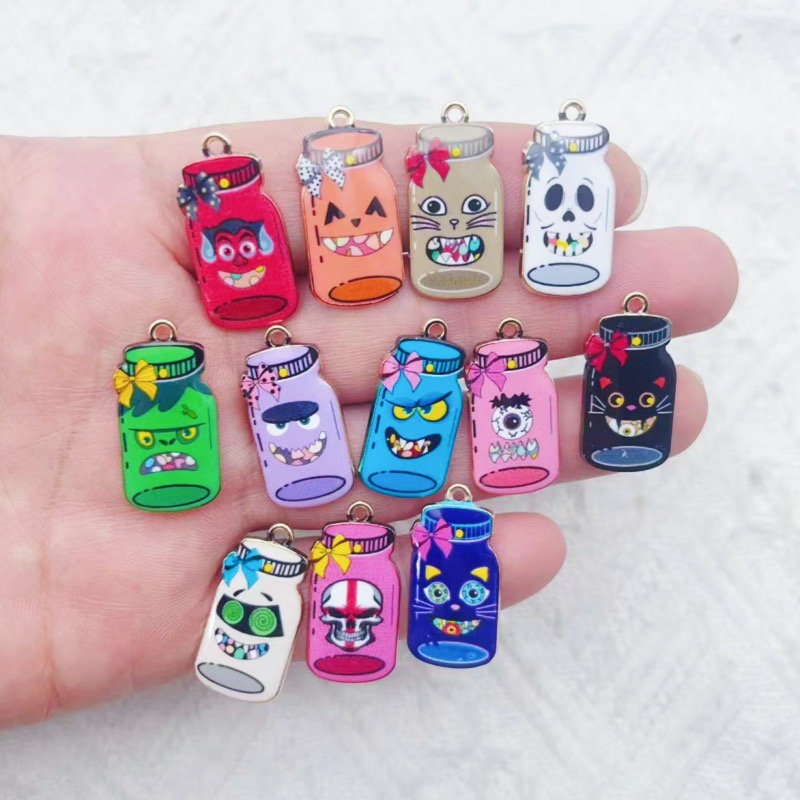 Jewelry Making Party - 12 colgantes de botella impresos en