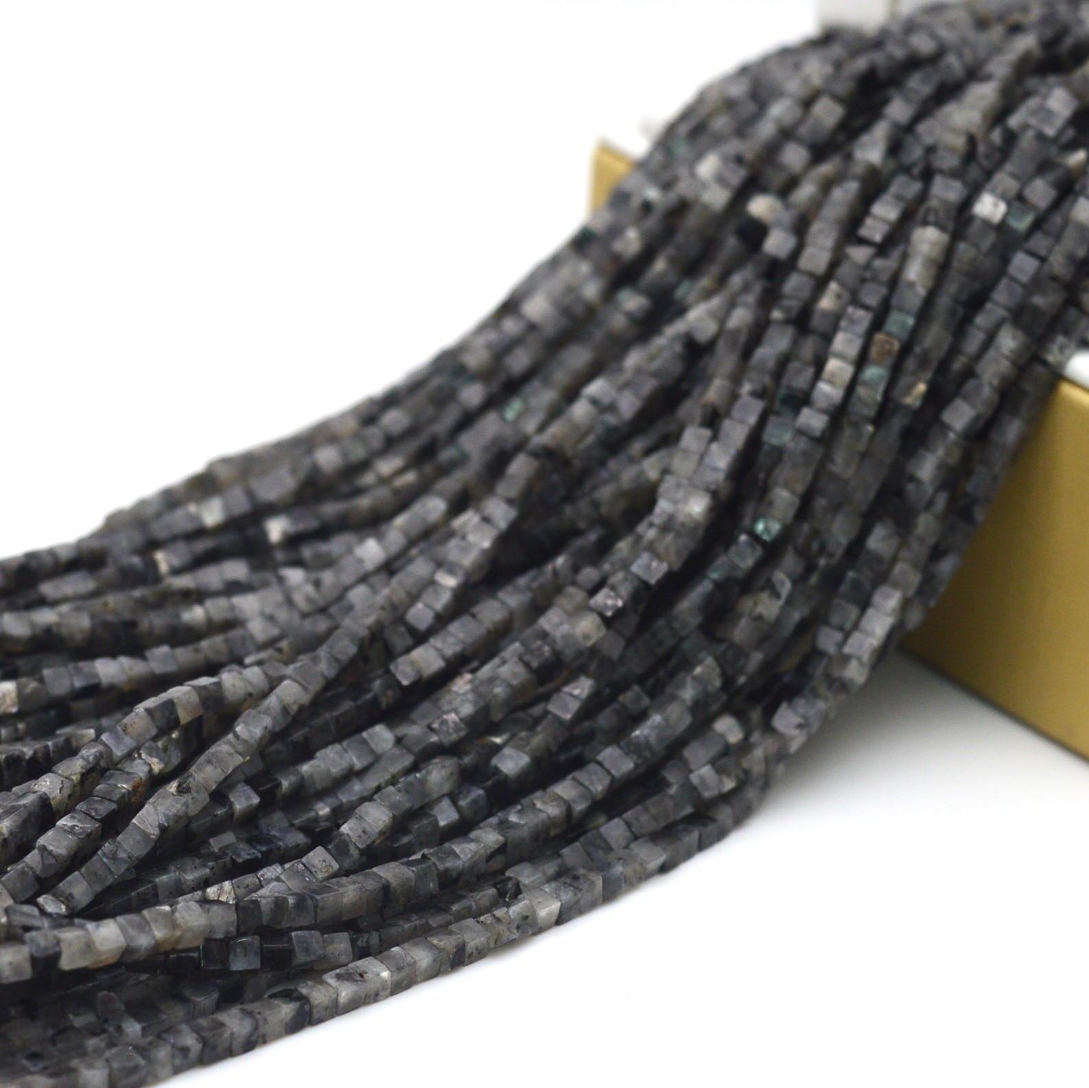 Jewelry Making Store - Cuentas cuadradas de labradorita gris Natural