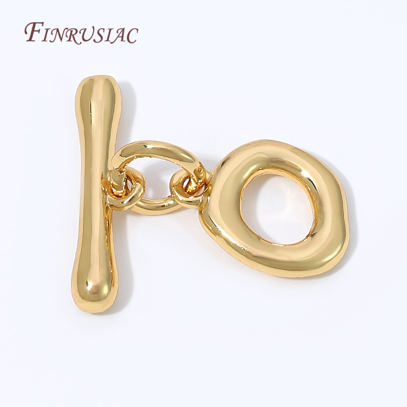 Toggle Clasp Gold - Cierre de palanca OT ovalado irregular