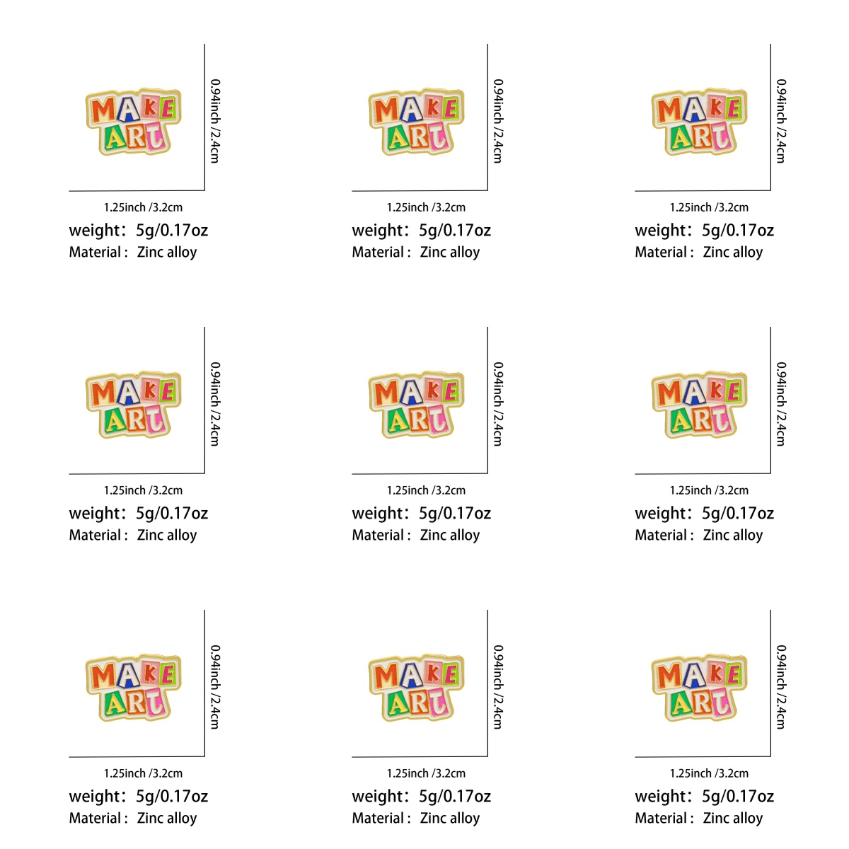 Juego de 9 pines esmaltados MA - Jewelry Making Quotes reseña y precio