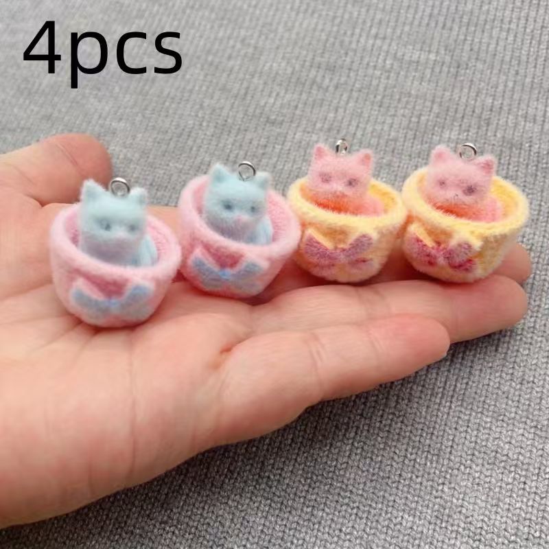 4 colgantes de gato de resina  - Jewelry Making Factory reseña y precio