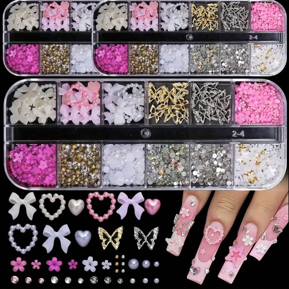 12 rejillas, lazo rosa y blanc - Crystal Bead Mix reseña y precio
