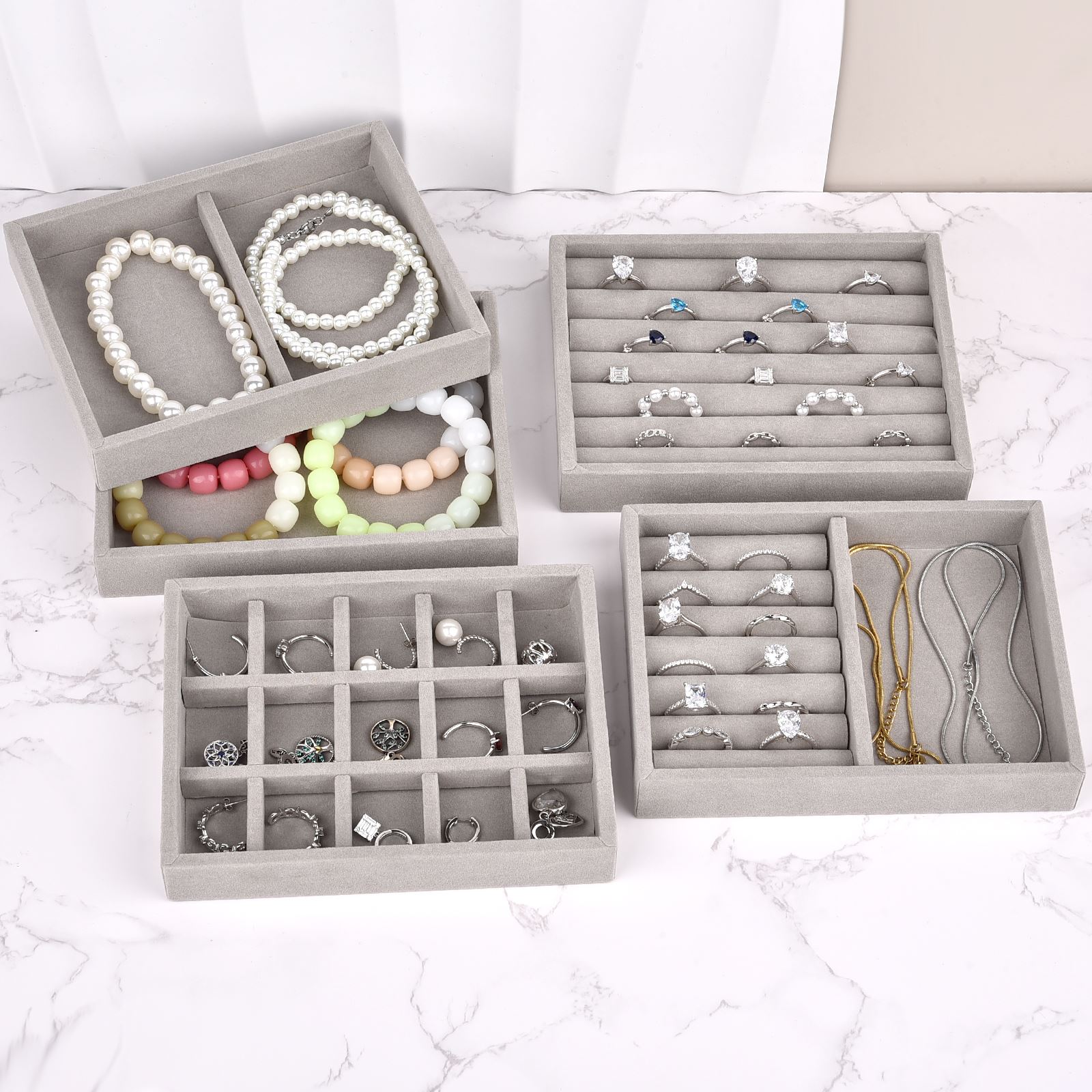 Caja de joyería de terciopelo, - Jewelry Making Organizer reseña y precio