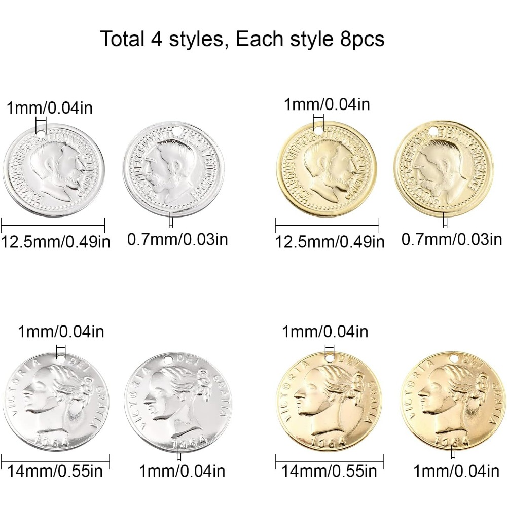 32 Uds. De dijes de monedas de - Jewelry Making Victoria reseña y precio