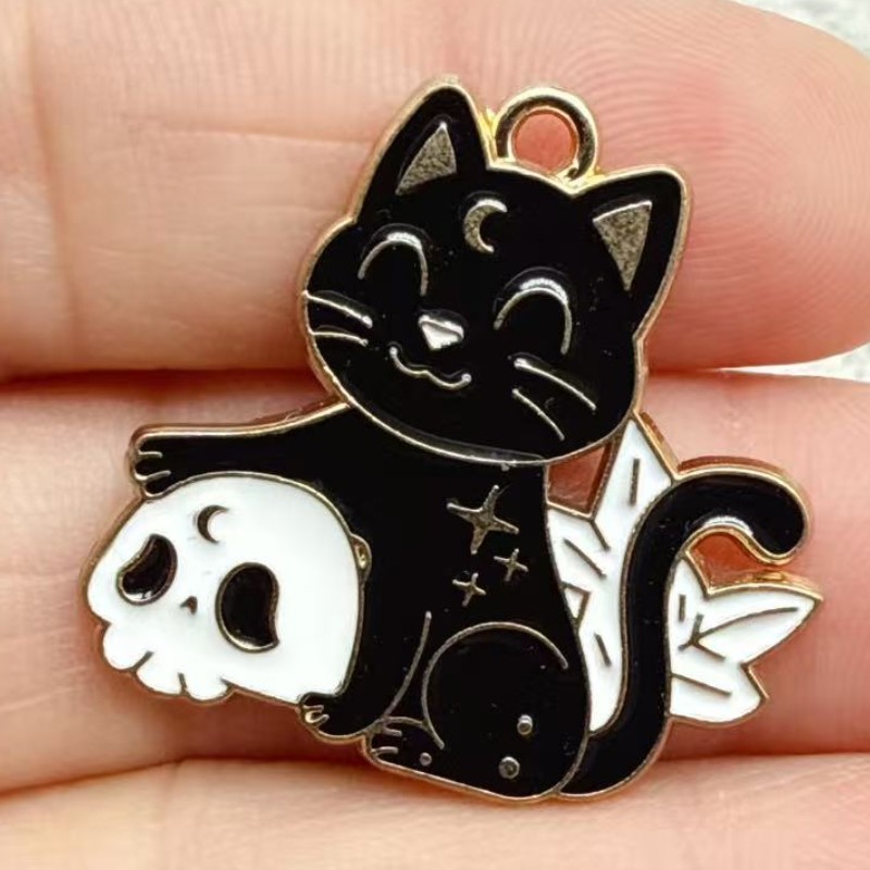 10 piezas de dijes de gato neg - Jewelry Making Factory reseña y precio